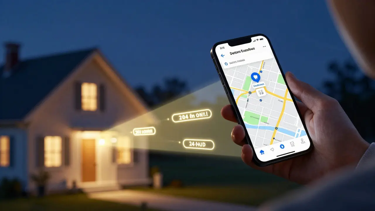 Osoba s nouzovým zubním kitem a mobilní mapou nejbližší urgentní zubní služby