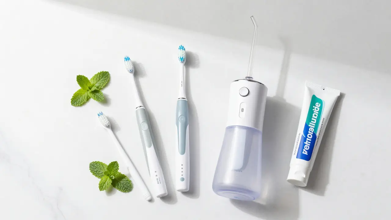 Hygienické pomůcky pro péči o zuby s rovnátky